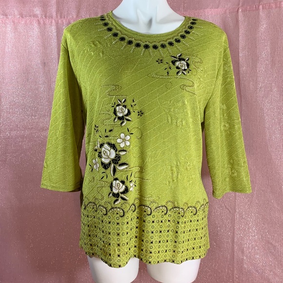 EUC T-C Fashion Stretchy Knit Top (XL) - Picture 1 of 6